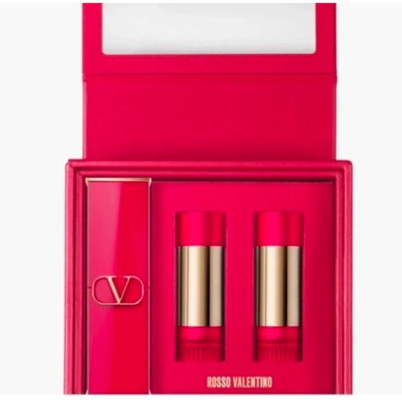 Rosso Valentino lipstick set, with Hard Valentino Case NIB - Picture 2 of 6